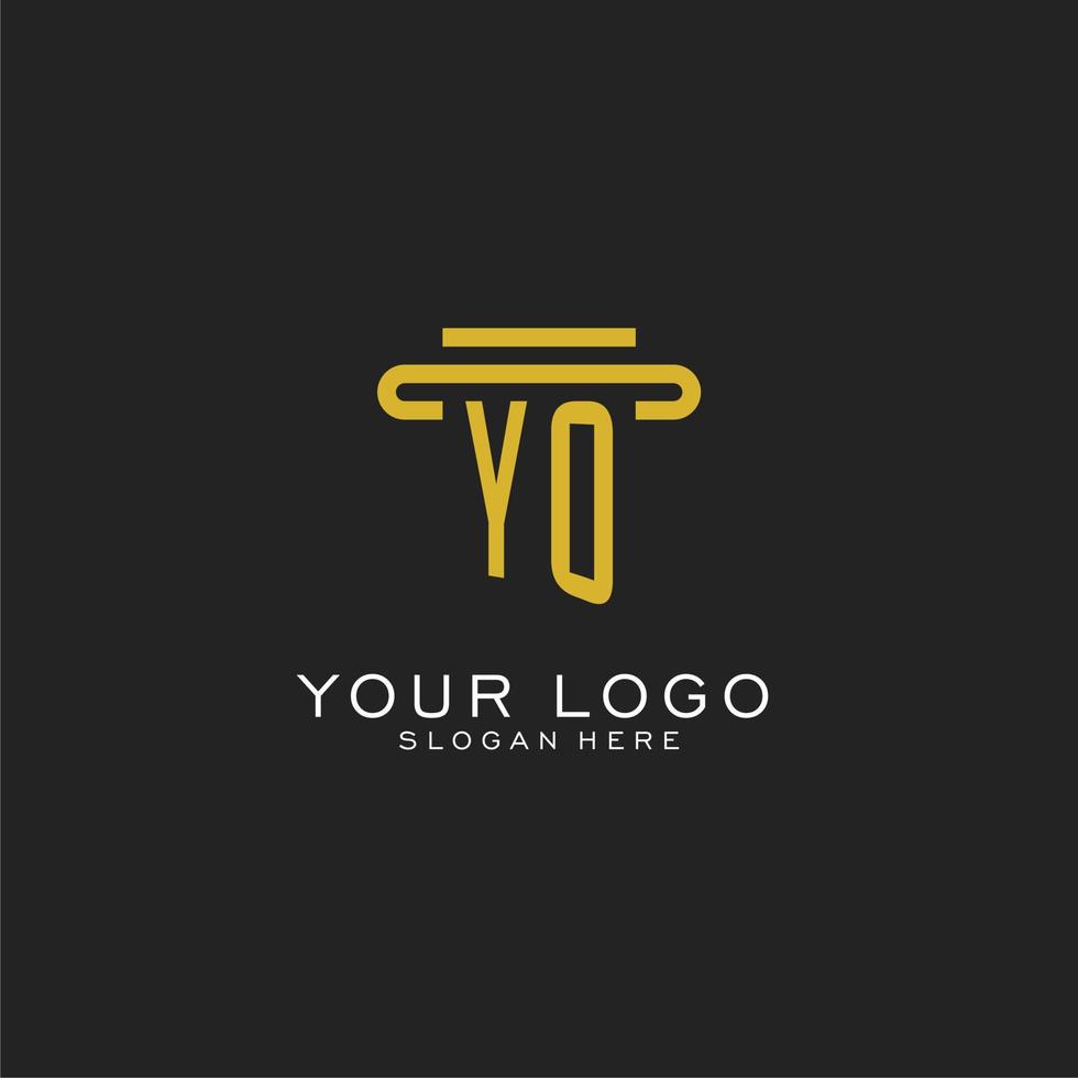 YO initial logo with simple pillar style design vector