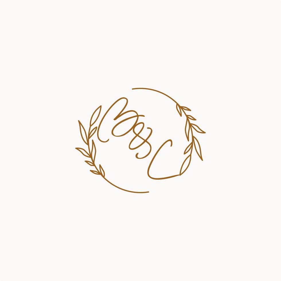 BC wedding initials logo design vector