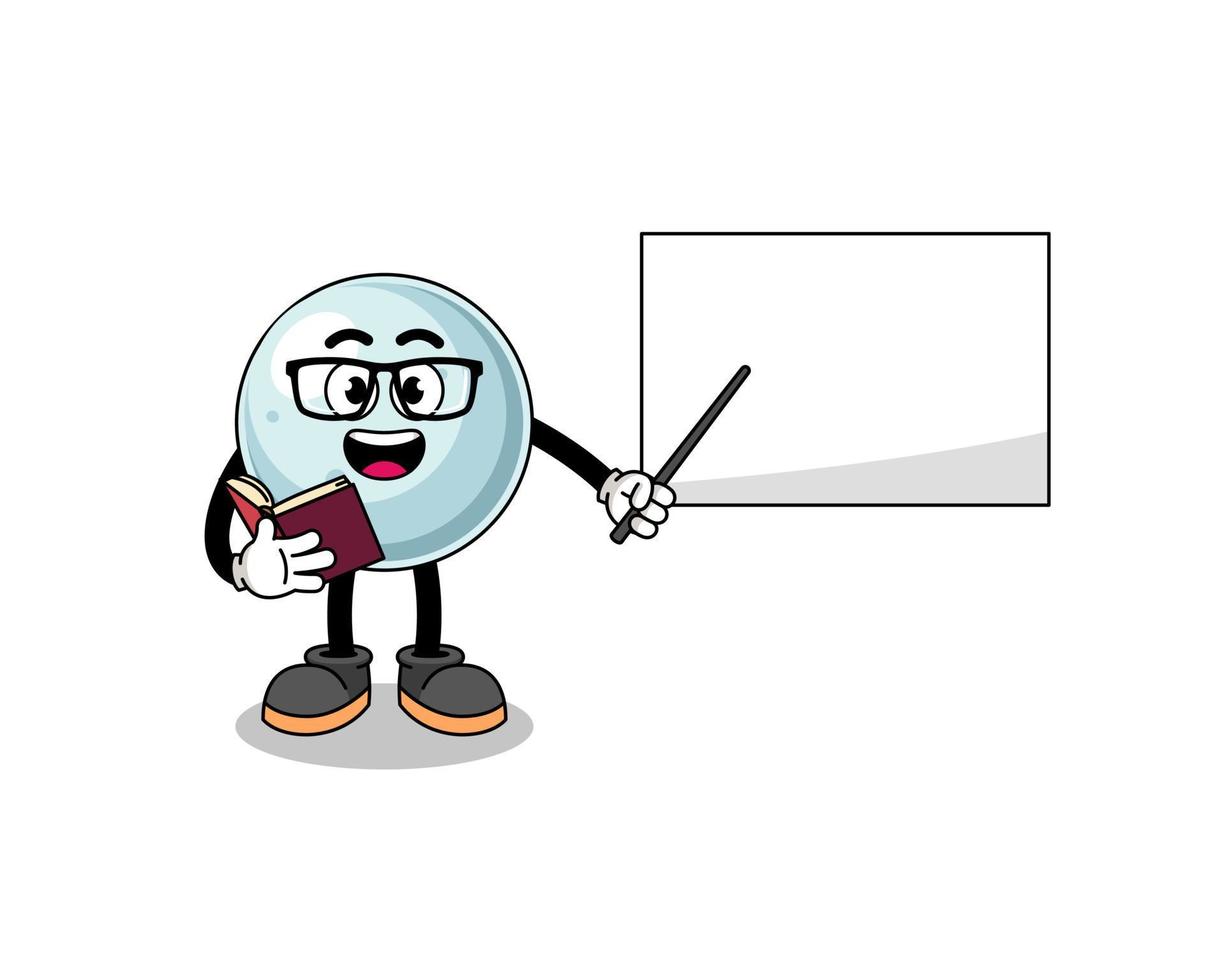 Mascot cartoon of silver ball teacher vector