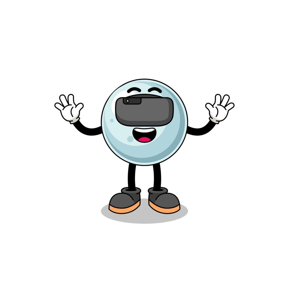 Illustration of silver ball with a vr headset vector