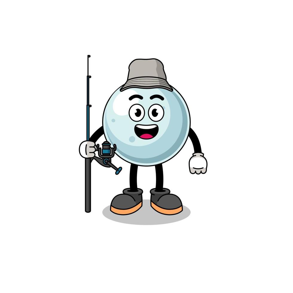 Mascot Illustration of silver ball fisherman vector