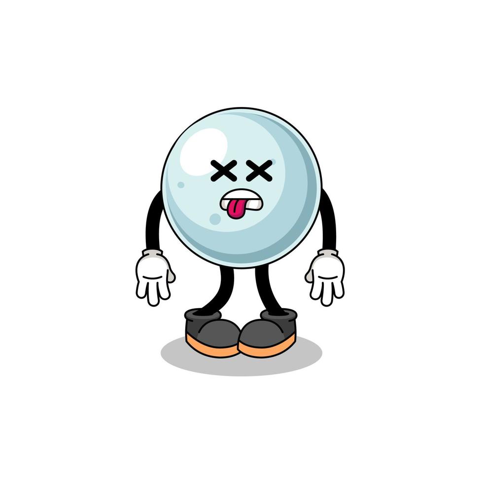 silver ball mascot illustration is dead vector