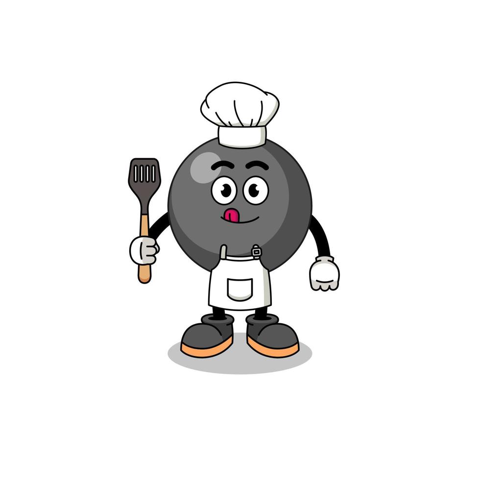 Mascot Illustration of dot symbol chef vector
