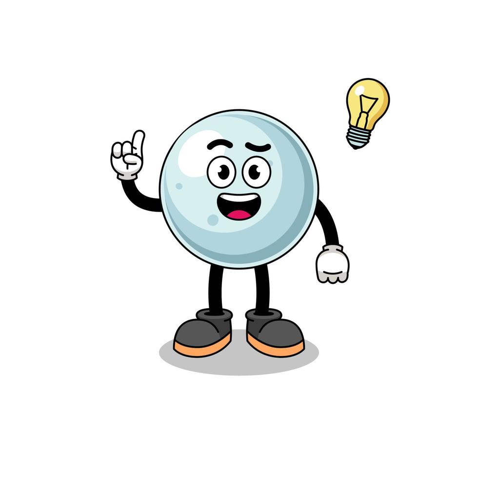 silver ball cartoon with get an idea pose vector