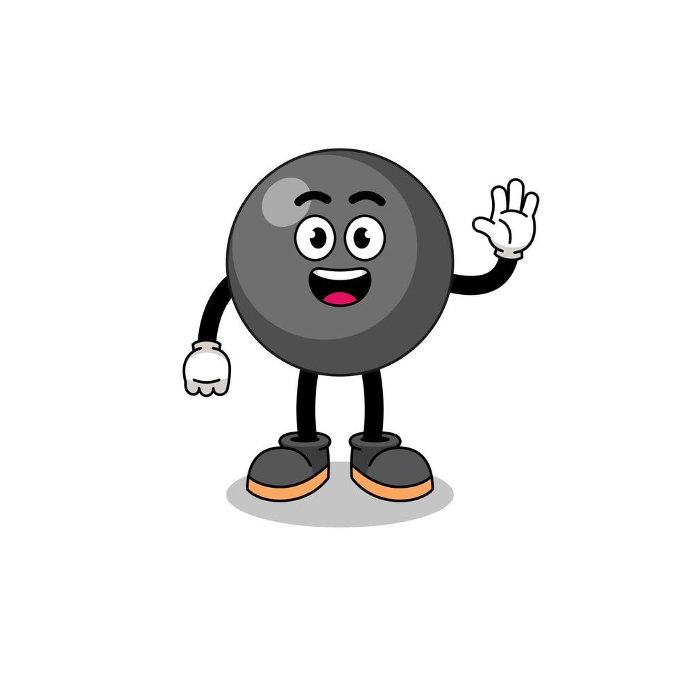 dot symbol cartoon doing wave hand gesture vector