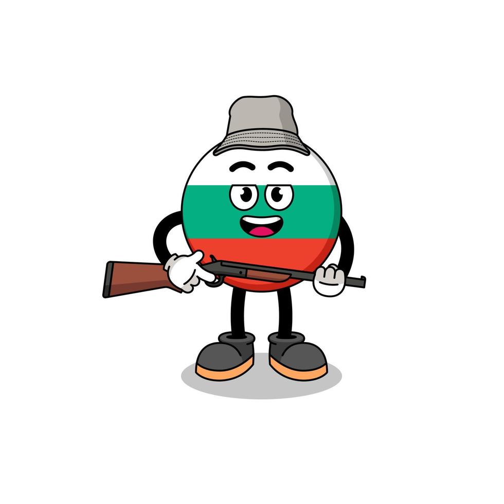 Cartoon Illustration of bulgaria flag hunter vector