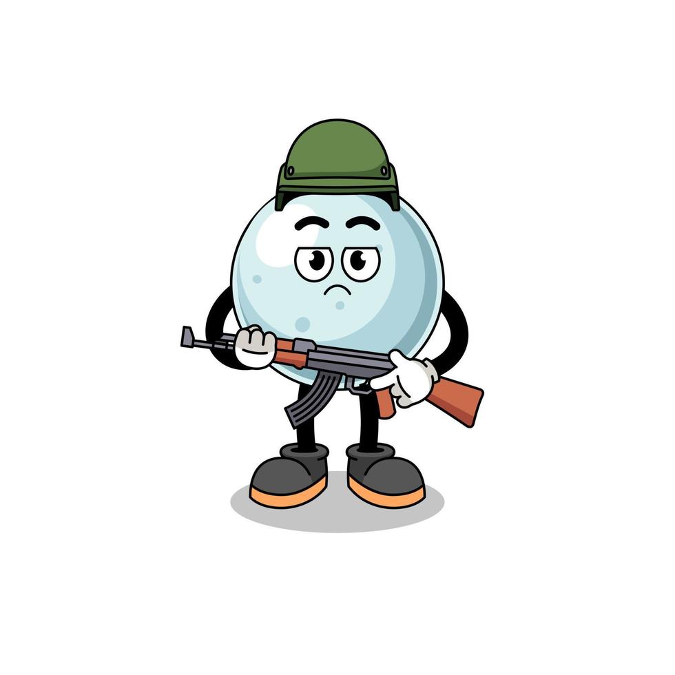 Cartoon of silver ball soldier vector