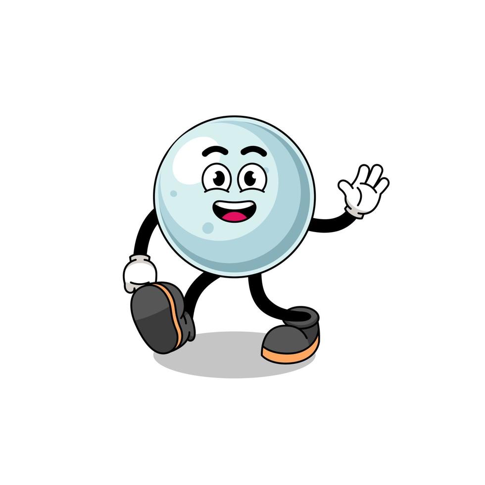 silver ball cartoon walking vector