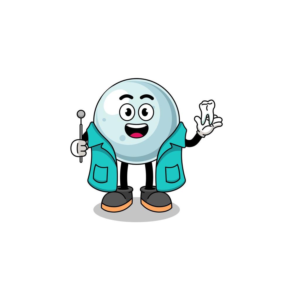 Illustration of silver ball mascot as a dentist vector