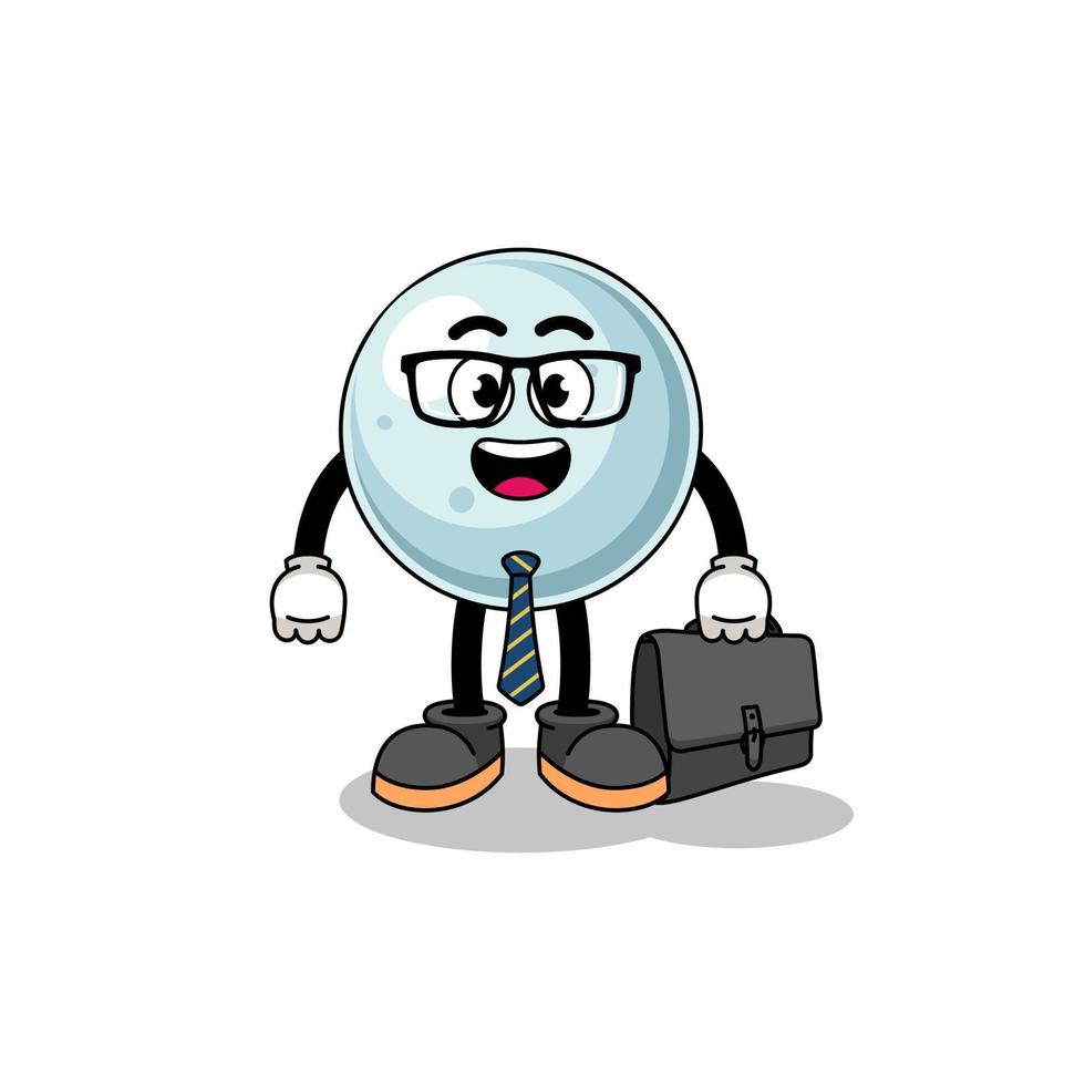 silver ball mascot as a businessman vector