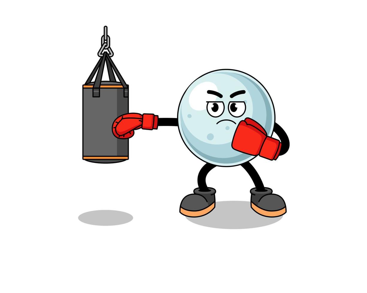 ilustración de boxeador de bola de plata vector