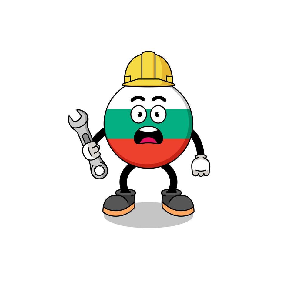 Character Illustration of bulgaria flag with 404 error vector