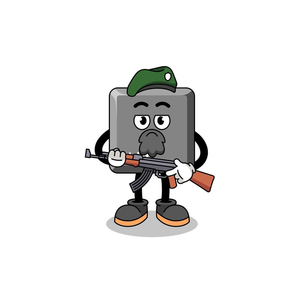 Character cartoon of keyboard shift key as a special force vector
