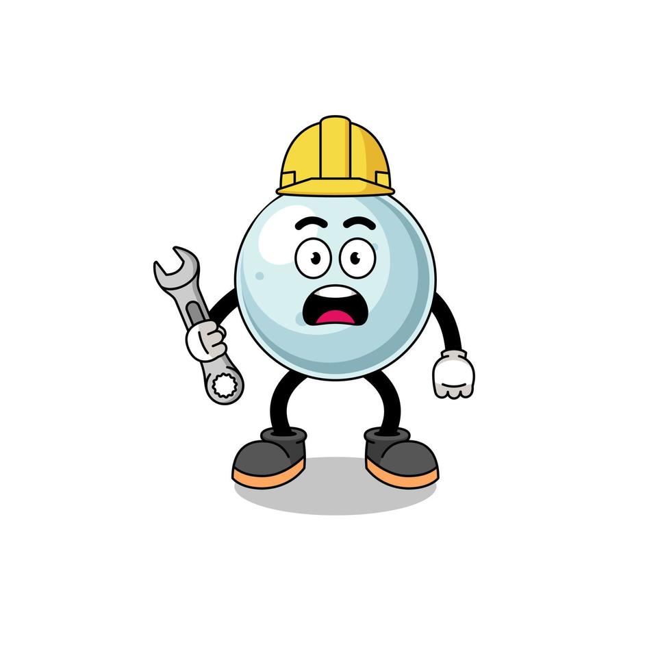 Character Illustration of silver ball with 404 error vector