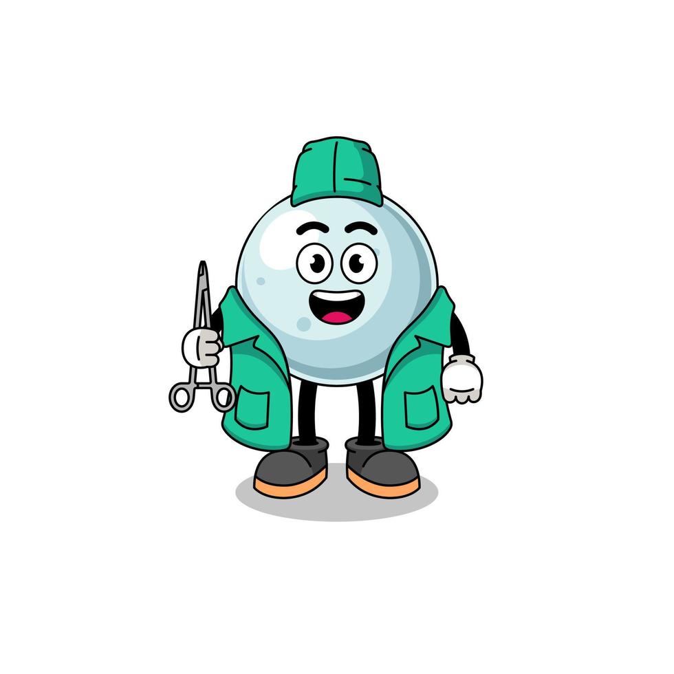 Illustration of silver ball mascot as a surgeon vector