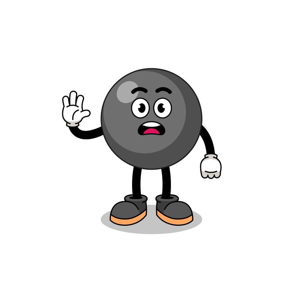 dot symbol cartoon illustration doing stop hand vector