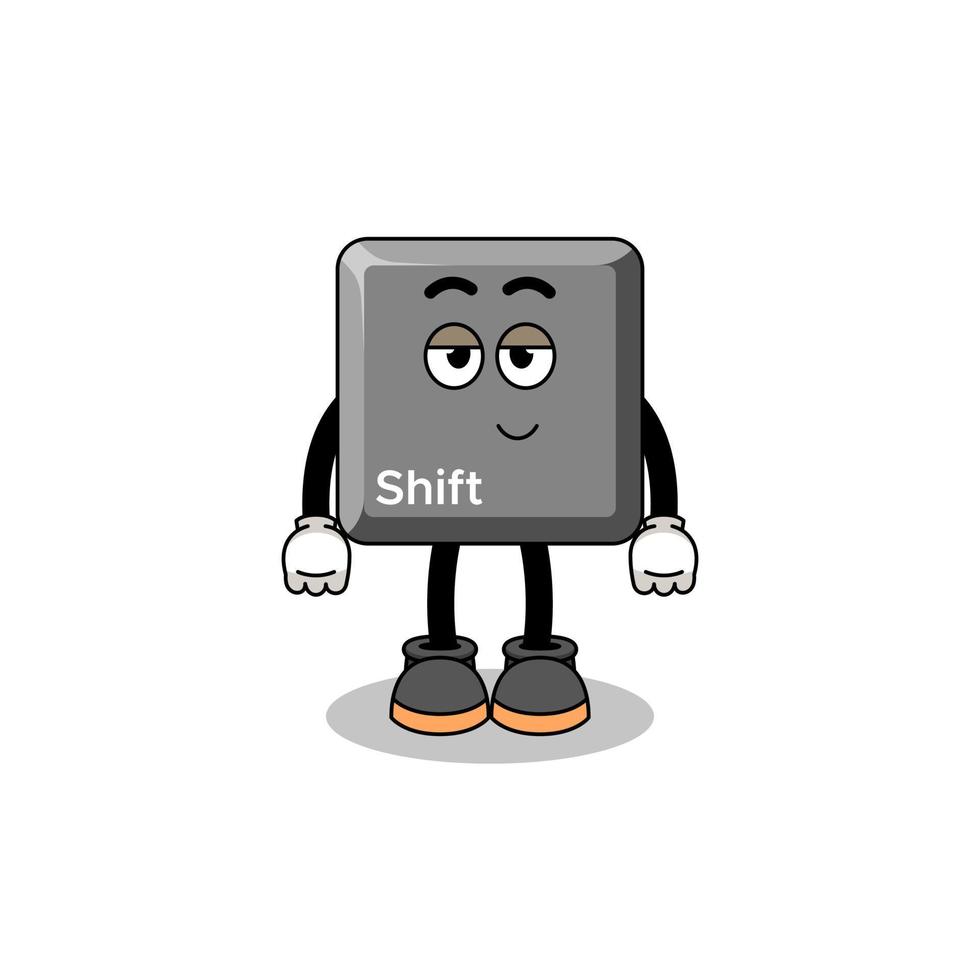 keyboard shift key cartoon couple with shy pose vector