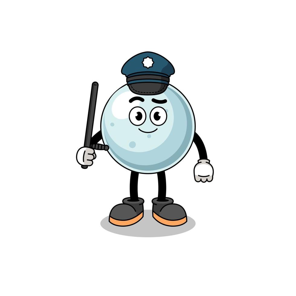 Cartoon Illustration of silver ball police vector