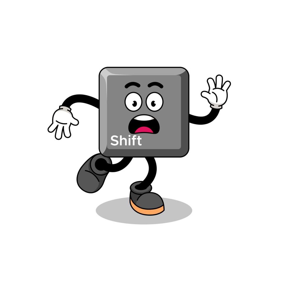 slipping keyboard shift key mascot illustration vector