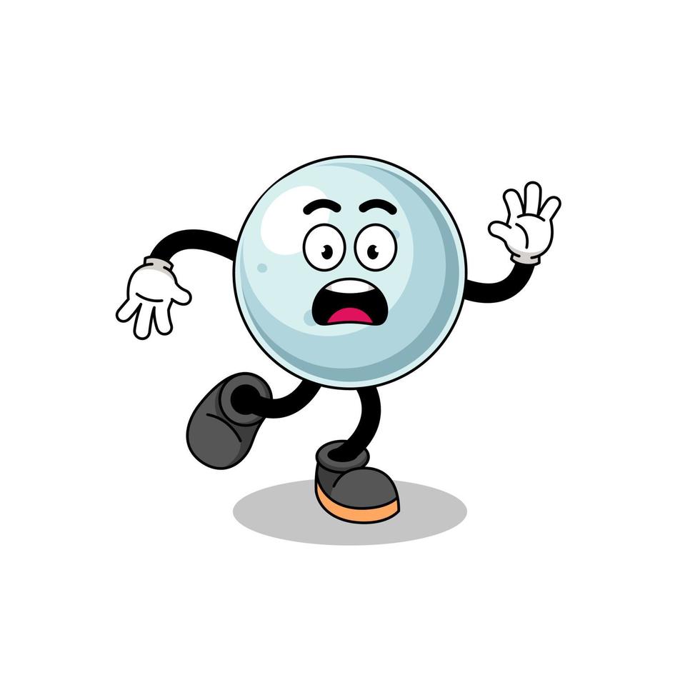 slipping silver ball mascot illustration vector