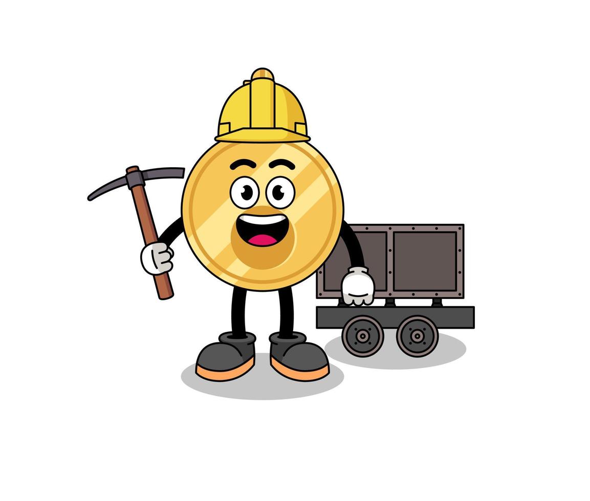 Mascot Illustration of key miner vector