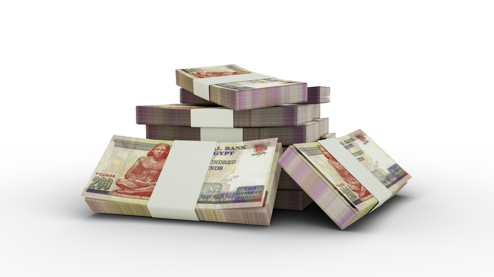 Representaci n 3D De La Pila De Billetes De Libra Egipcia Fajos De 