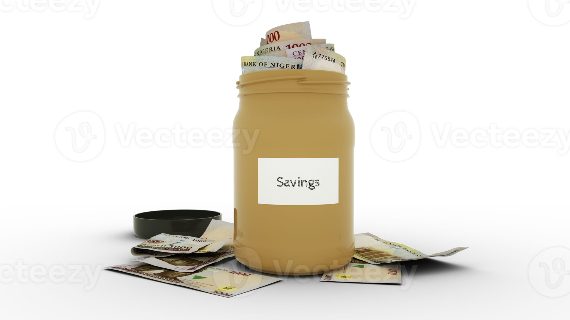 3D Rendering Of Nigerian Naira Notes In Savings Container Container 3d-rendering-of-nigerian-naira-notes-in-savings-container-container