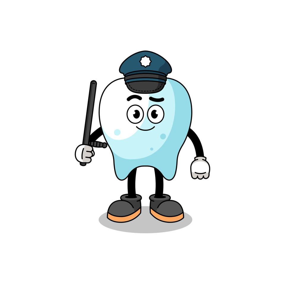 Cartoon Illustration of tooth police vector