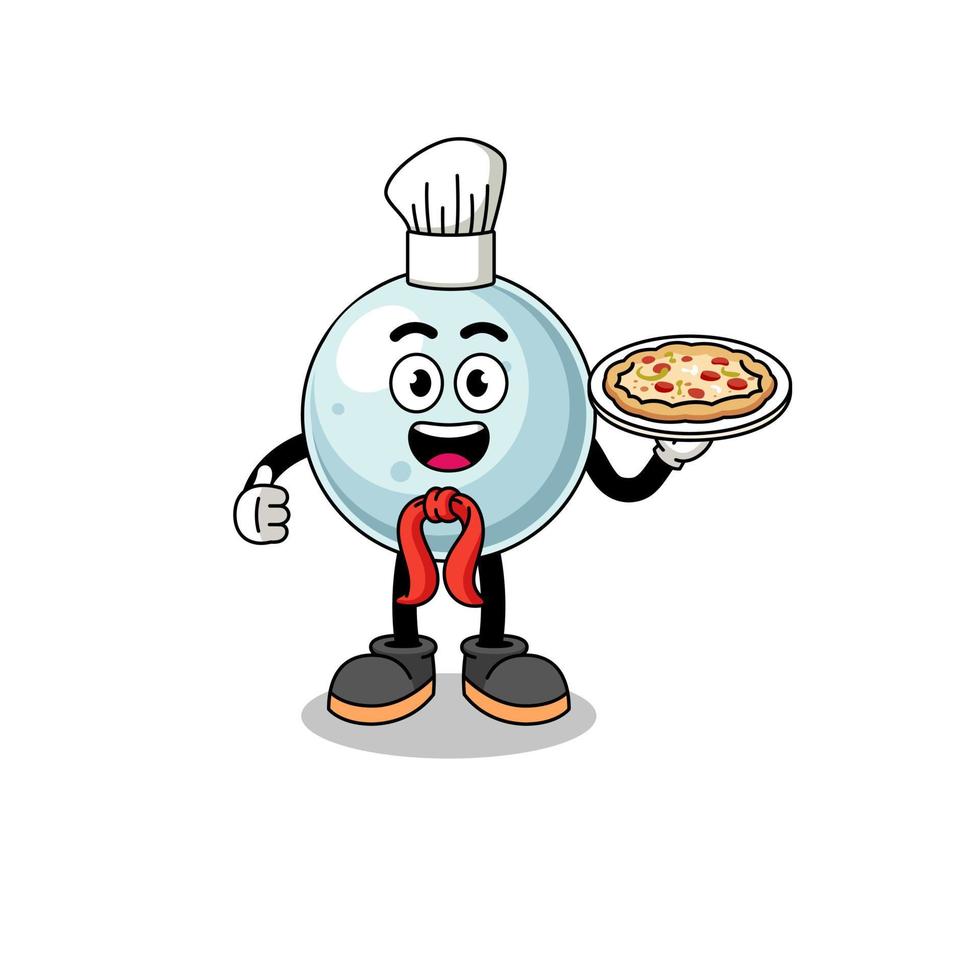 ilustración de bola de plata como chef italiano vector