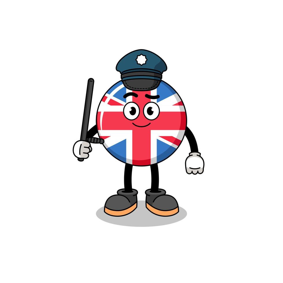 Cartoon Illustration of united kingdom flag police vector