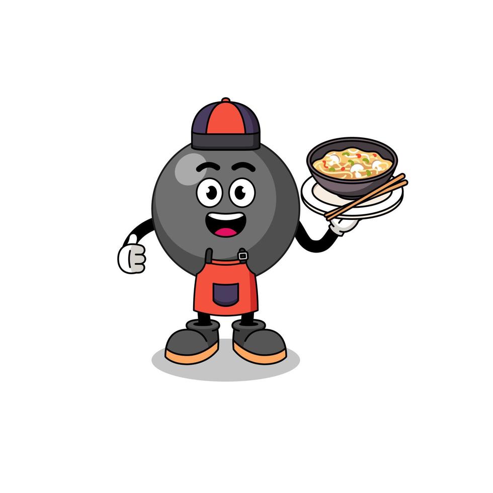 Illustration of dot symbol as an asian chef vector