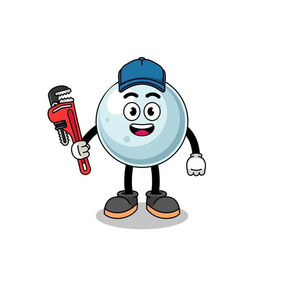 silver ball illustration cartoon as a plumber vector