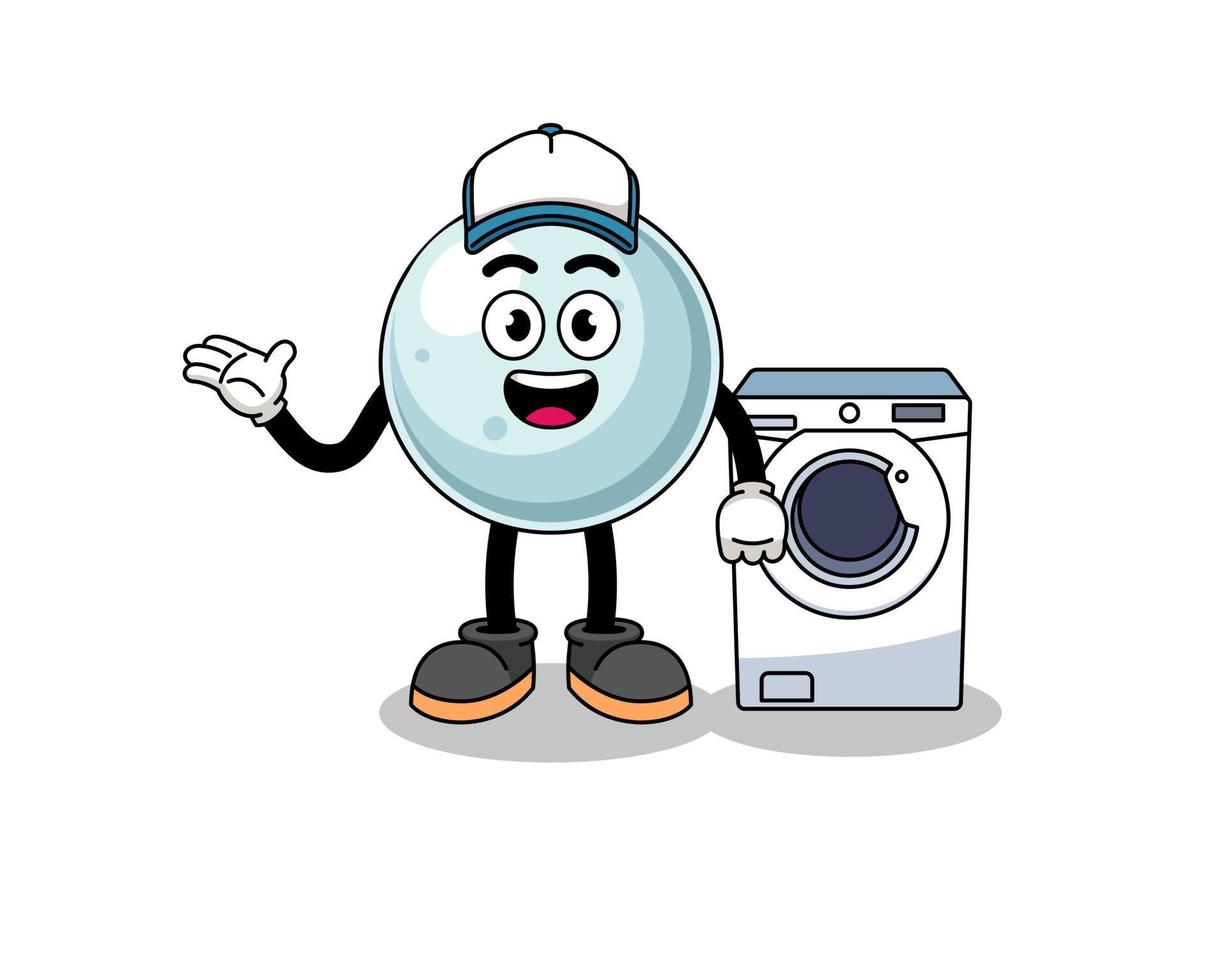 silver ball illustration as a laundry man vector