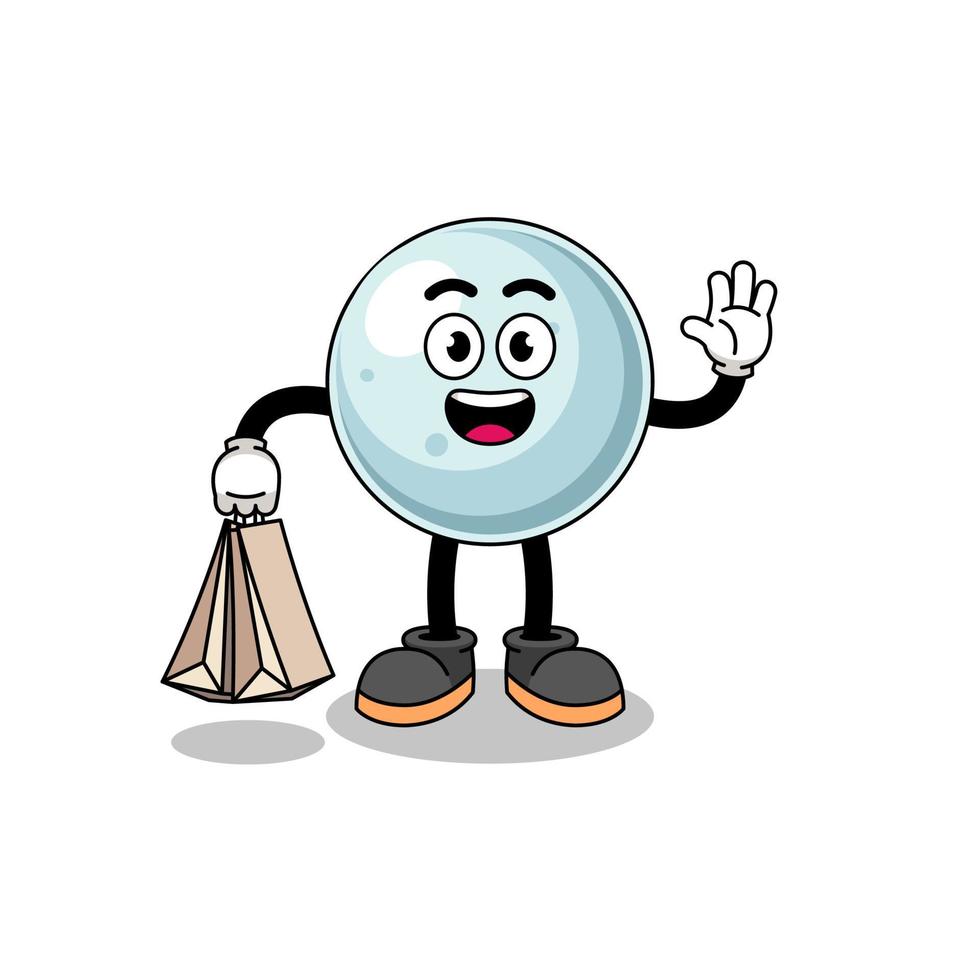 Cartoon of silver ball shopping vector