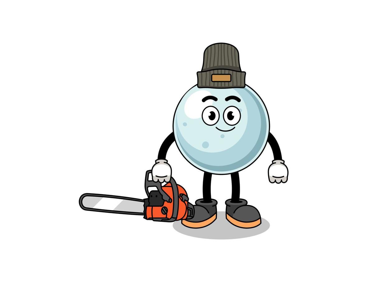 silver ball illustration cartoon as a lumberjack vector