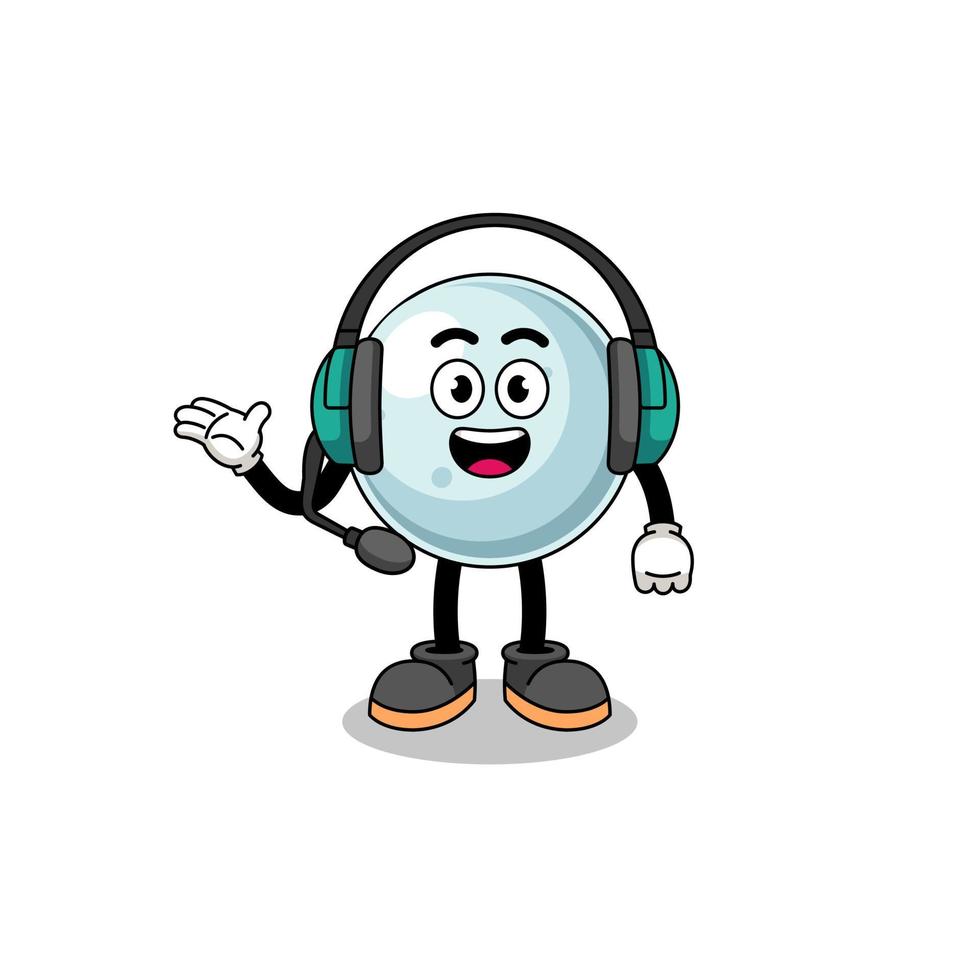 Mascot Illustration of silver ball as a customer services vector