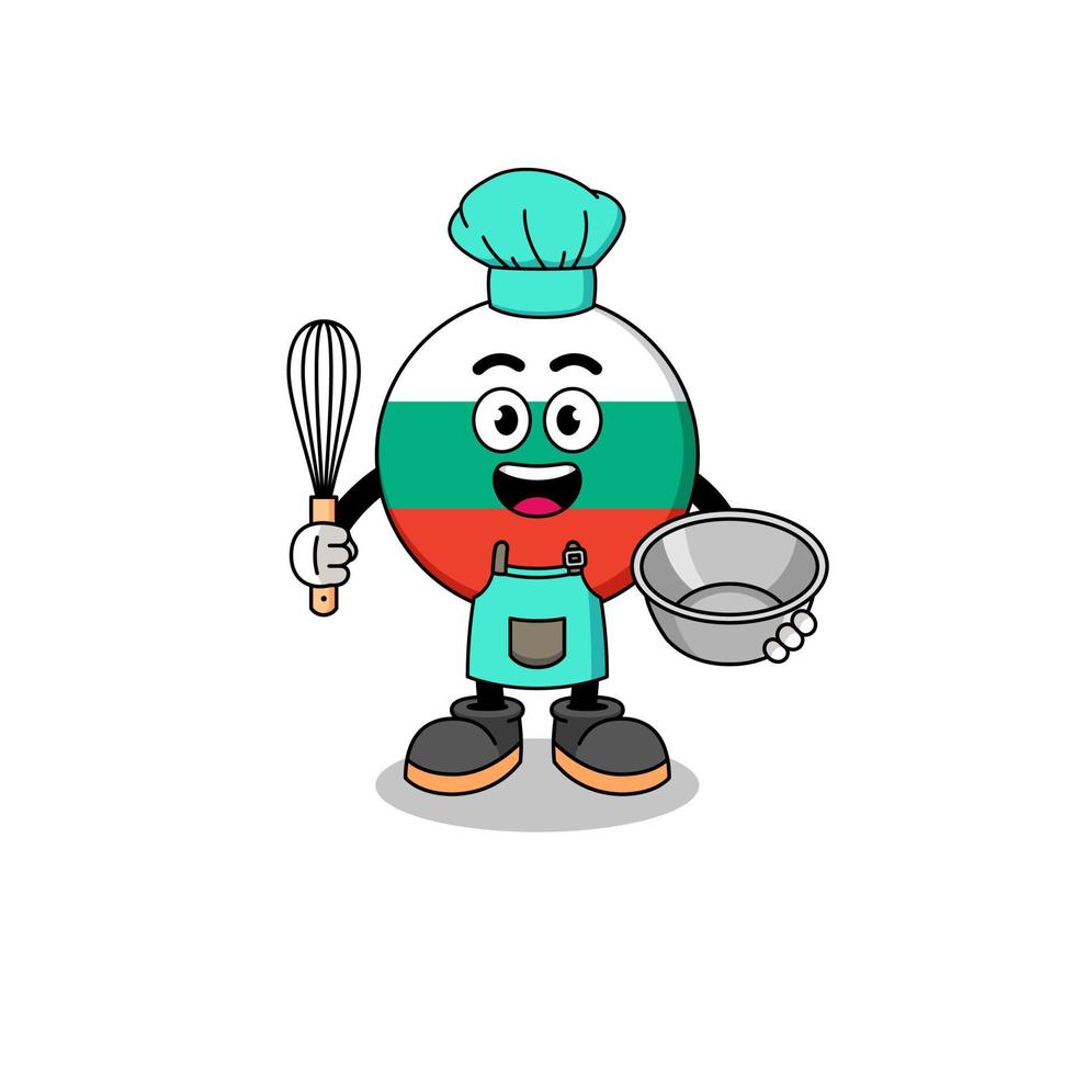 Illustration of bulgaria flag as a bakery chef vector