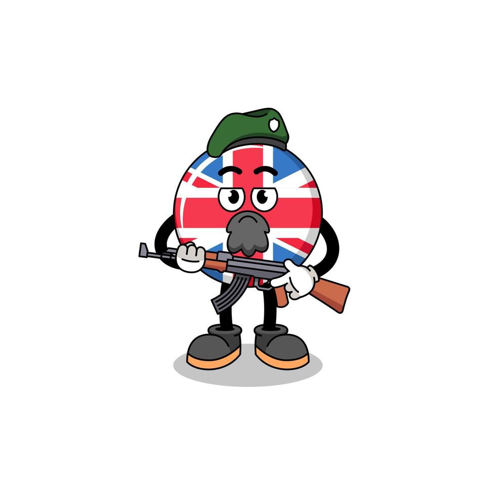Character cartoon of united kingdom flag as a special force vector