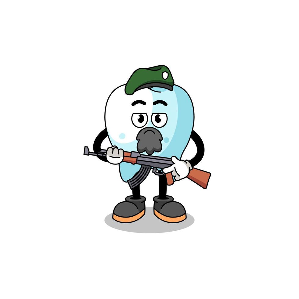 Character cartoon of tooth as a special force vector