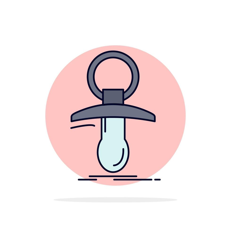 Baby dummy newbie nipple noob Flat Color Icon Vector