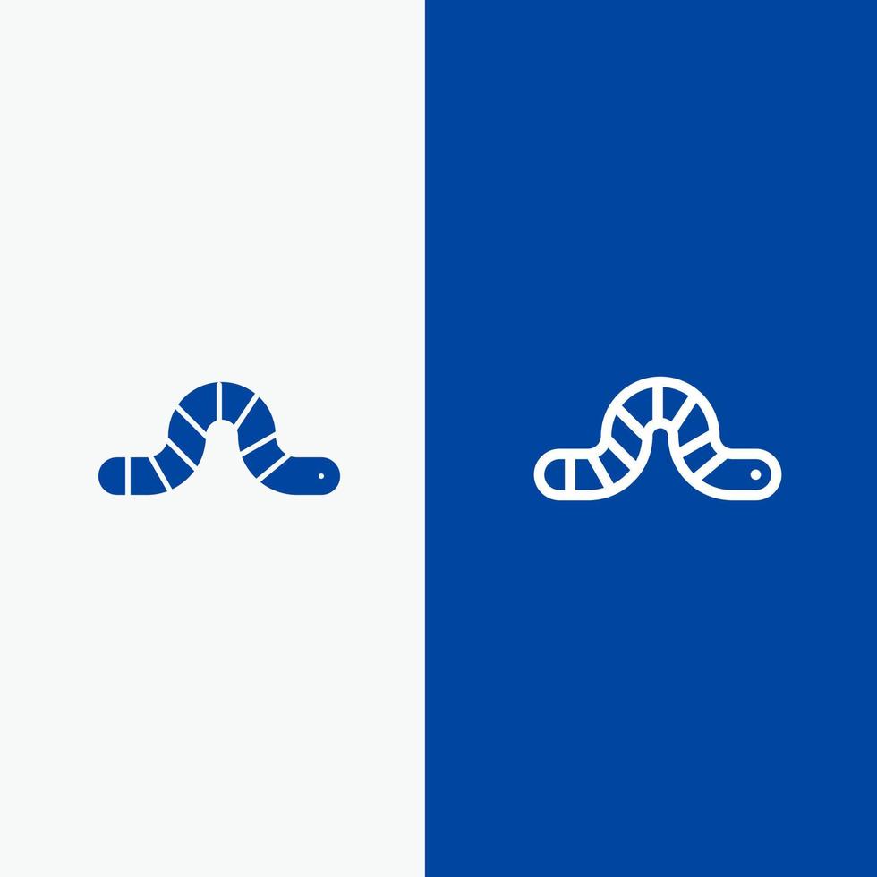 Animal Bug Insect Snake Line and Glyph Solid icon Blue banner Line and Glyph Solid icon Blue banner vector