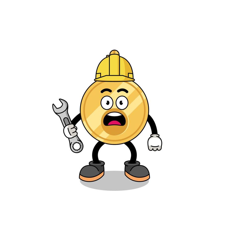 Character Illustration of key with 404 error vector