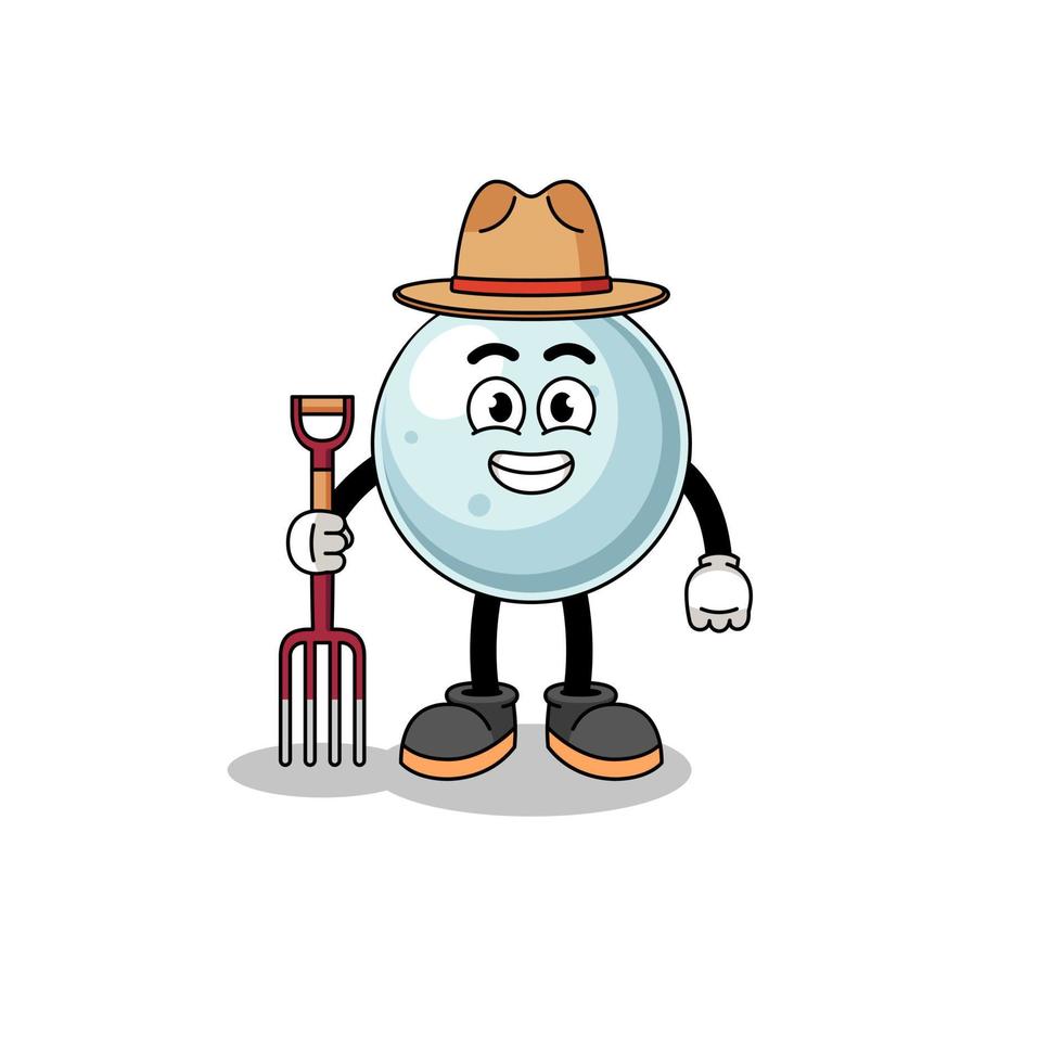 Cartoon mascot of silver ball farmer vector