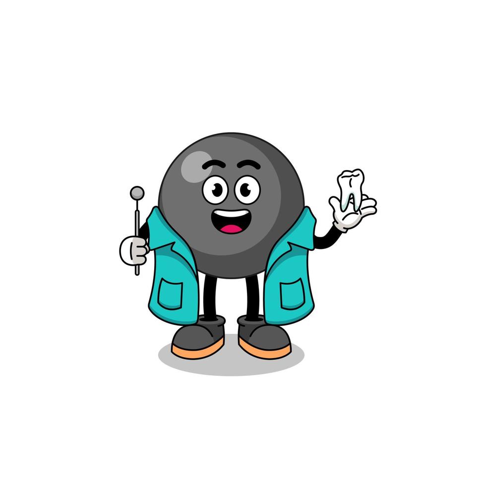 Illustration of dot symbol mascot as a dentist vector
