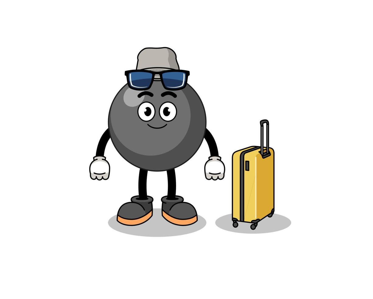 dot symbol mascot doing vacation vector