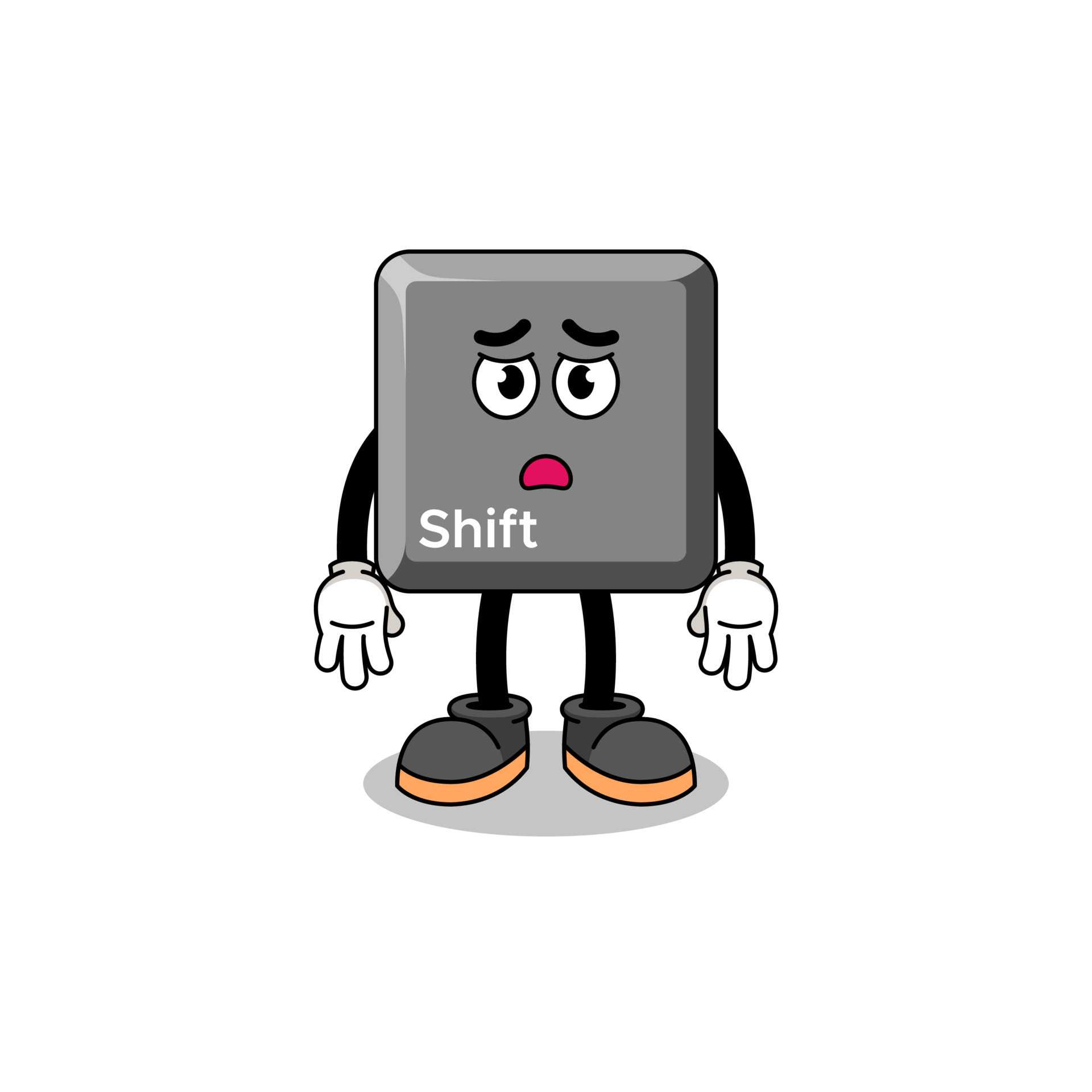 keyboard shift key cartoon illustration with sad face 15165143 Vector