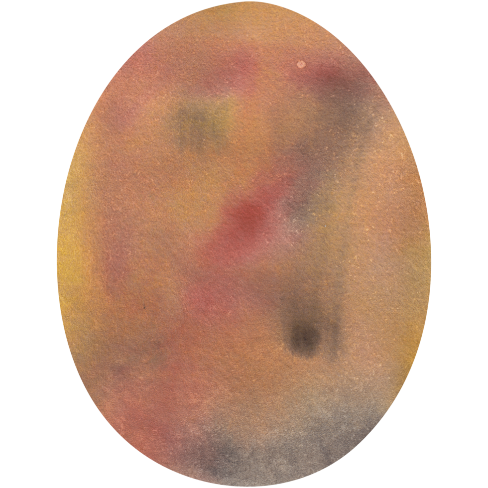 Brown watercolor Easter egg. Oval shape for design. Transparent PNG Clipart