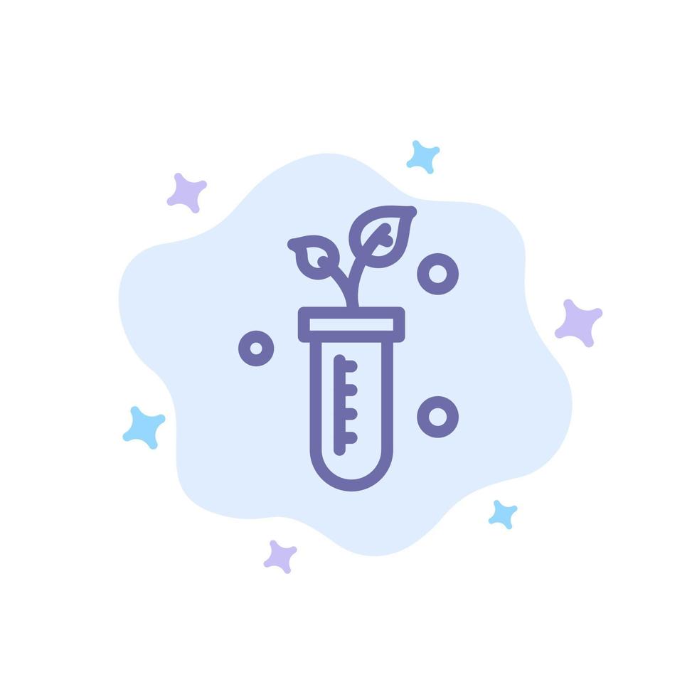 Tube Plant Lab Science Blue Icon on Abstract Cloud Background vector
