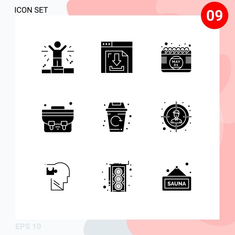 Stock Vector Icon Pack of 9 Line Signs and Symbols for been life date city school bag Editable Vector Design Elements