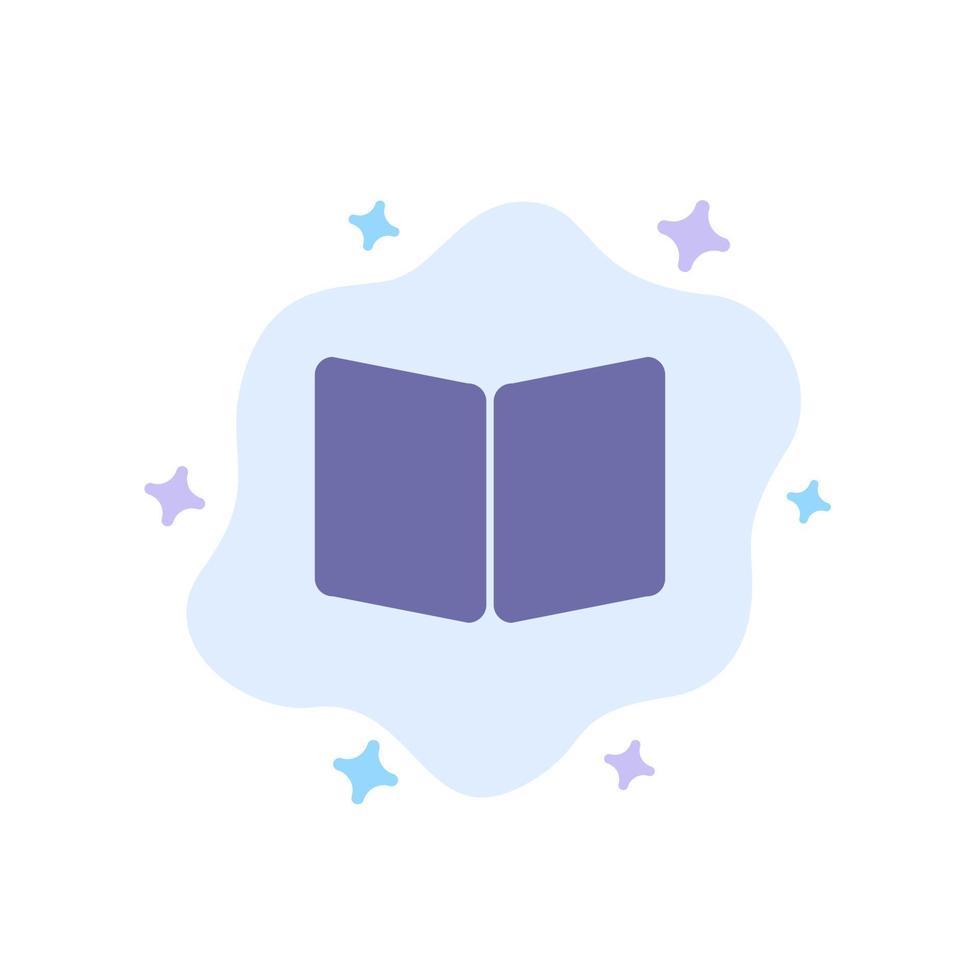 Open Book Page Layout Cover Blue Icon on Abstract Cloud Background vector